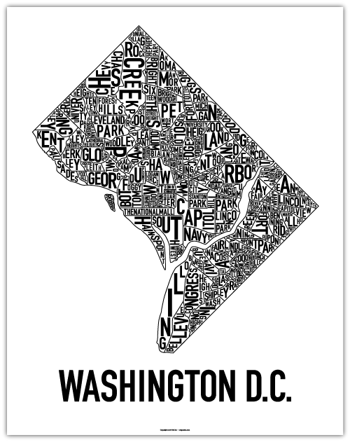 A Typographical Rendition of DC's Neighborhoods
