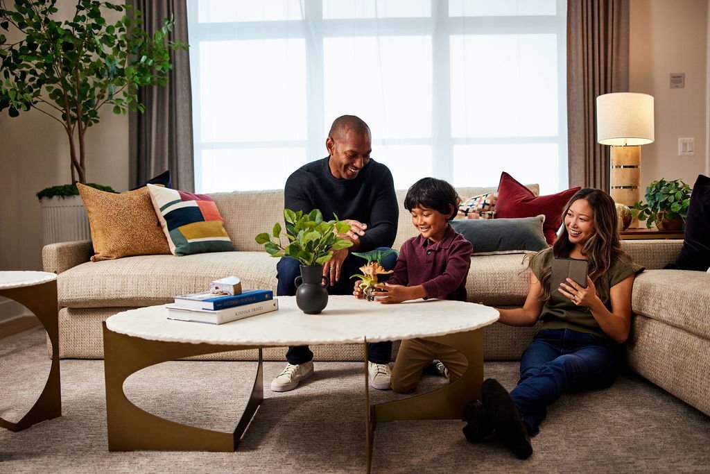 Family in living room