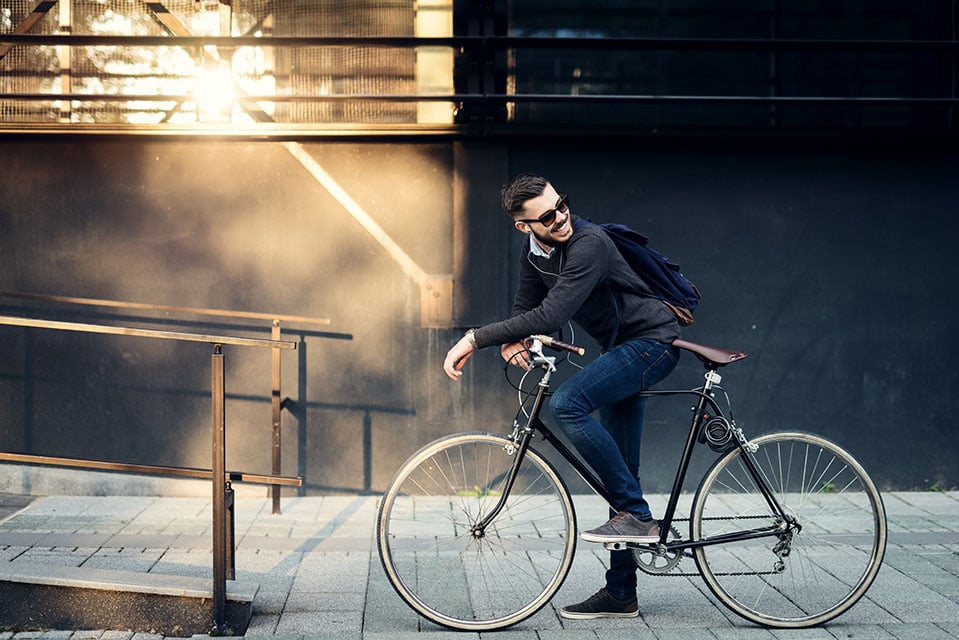 EYA_FD_Young Stylish Businessman Going to Work by Bike jpg