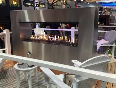 Large fireplaces are everywhere at the builder show.