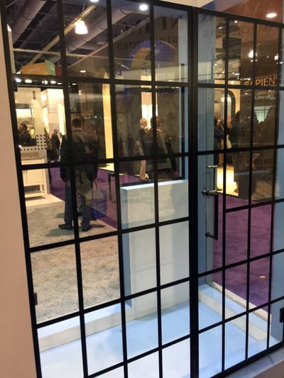 More grids on shower door glass.