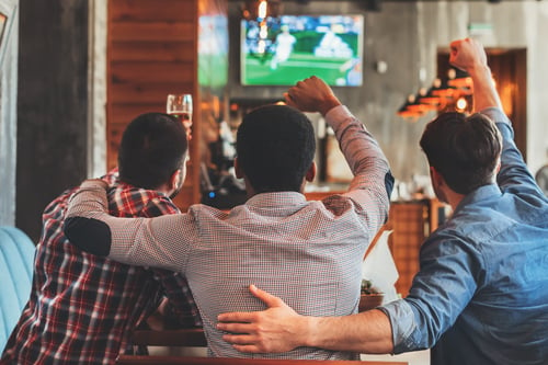 Watching the game at a sports bar