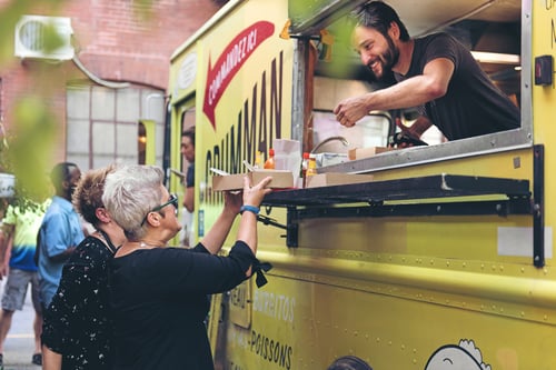 Food truck at a fall festival