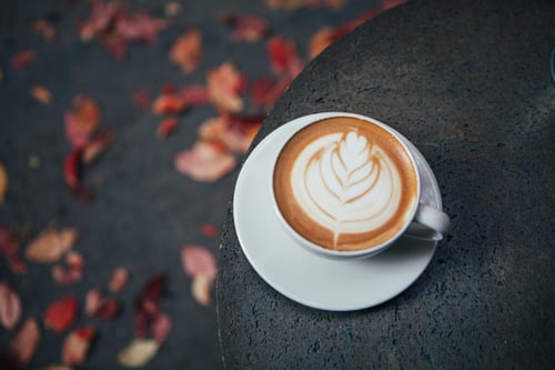 Fall flavored coffee latte