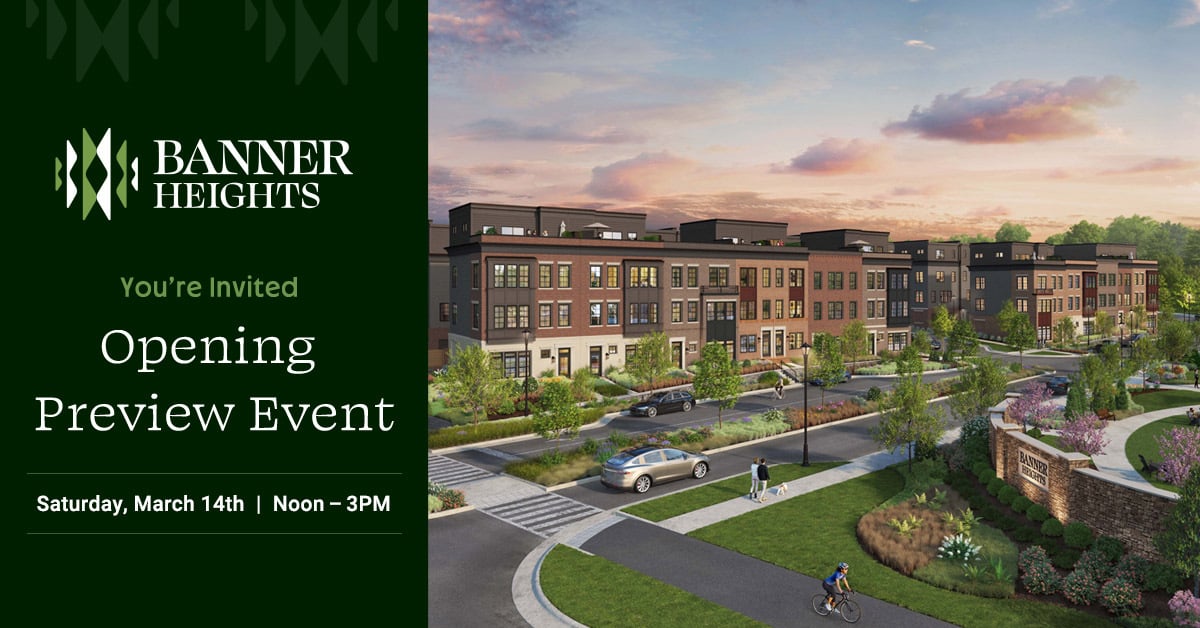 New EYA townhomes at Banner Heights in Alexandria, VA